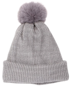 Winter Fur Ball Warm Beanie Hat Crochet Set PMWHT-304 C